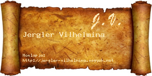 Jergler Vilhelmina névjegykártya